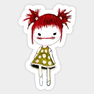 Creepy Rag Doll Sticker